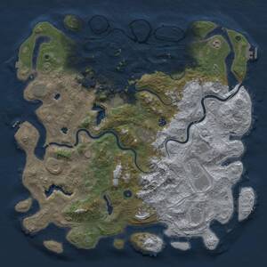 Thumbnail Rust Map: Procedural Map, Size: 5000, Seed: 478105985, 17 Monuments
