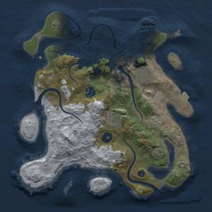 Thumbnail Rust Map: Procedural Map, Size: 3000, Seed: 16797092, 9 Monuments