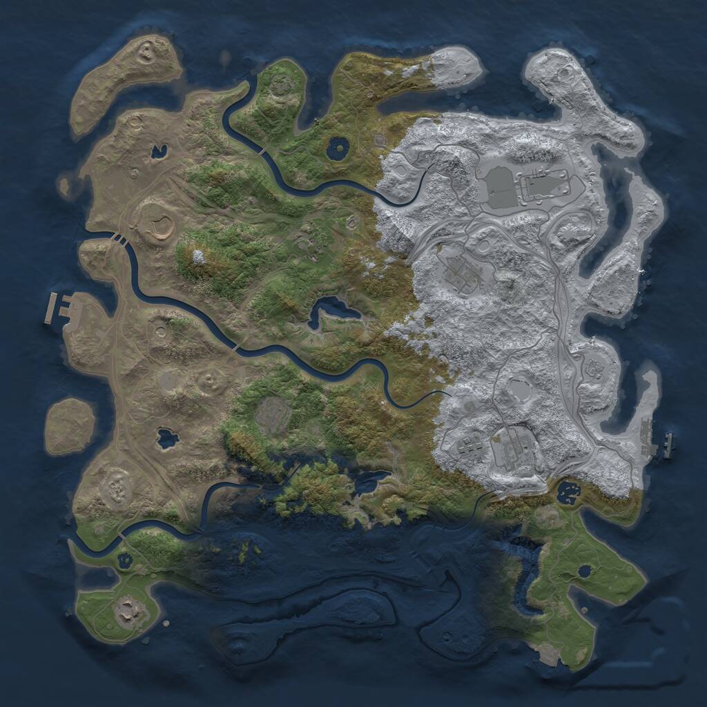 Rust Map: Procedural Map, Size: 4500, Seed: 1787681026, 15 Monuments