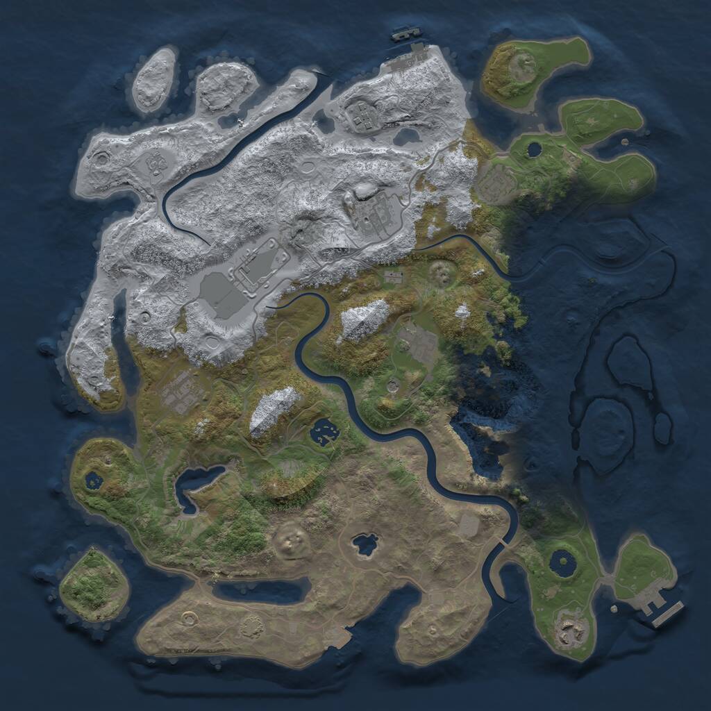 Rust Map: Procedural Map, Size: 4000, Seed: 181162531, 14 Monuments