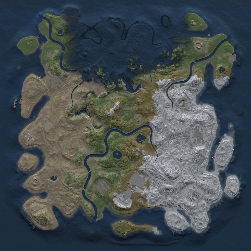 Rust Map: Procedural Map, Size: 4250, Seed: 600028668, 16 Monuments