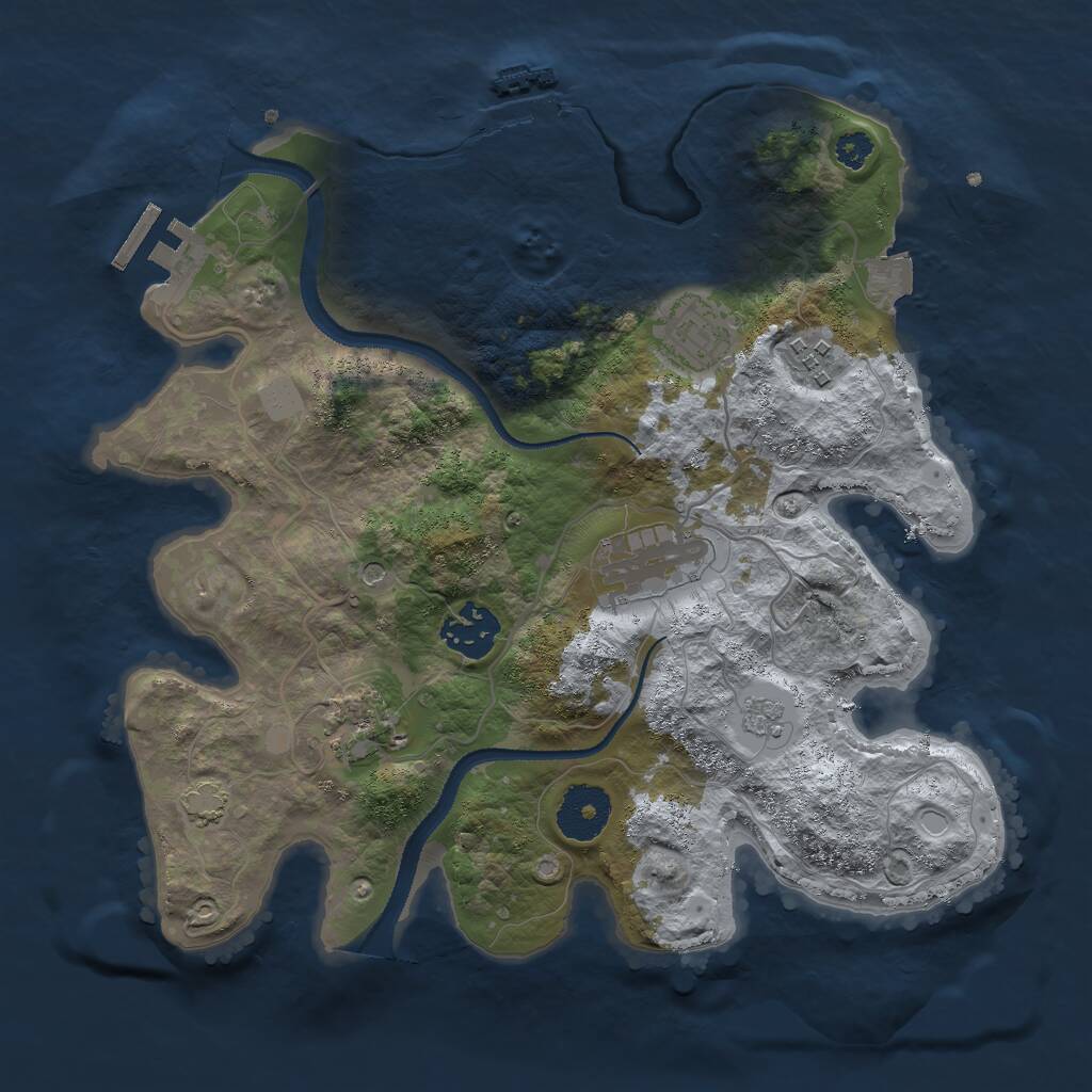 Rust Map: Procedural Map, Size: 3000, Seed: 930792286, 11 Monuments