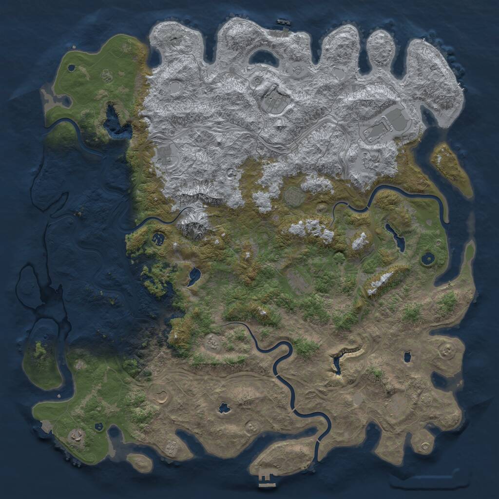Rust Map: Procedural Map, Size: 6000, Seed: 1638934191, 17 Monuments
