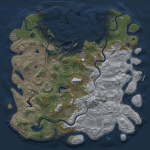 Thumbnail Rust Map: Procedural Map, Size: 5000, Seed: 227429, 17 Monuments