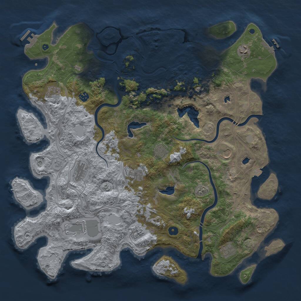 Rust Map: Procedural Map, Size: 4750, Seed: 1825926481, 17 Monuments