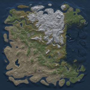 Thumbnail Rust Map: Procedural Map, Size: 6000, Seed: 363458447, 17 Monuments