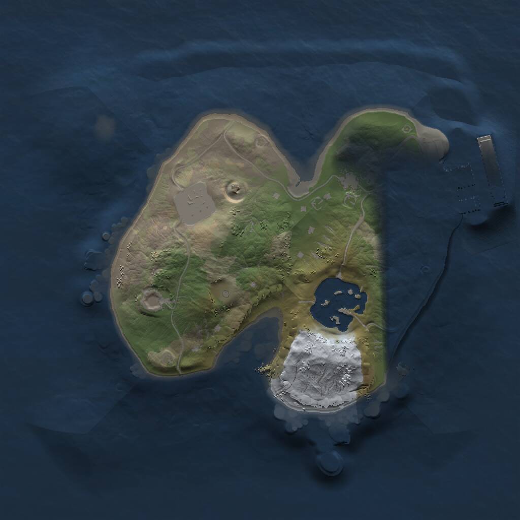 Rust Map: Procedural Map, Size: 1500, Seed: 254005, 3 Monuments