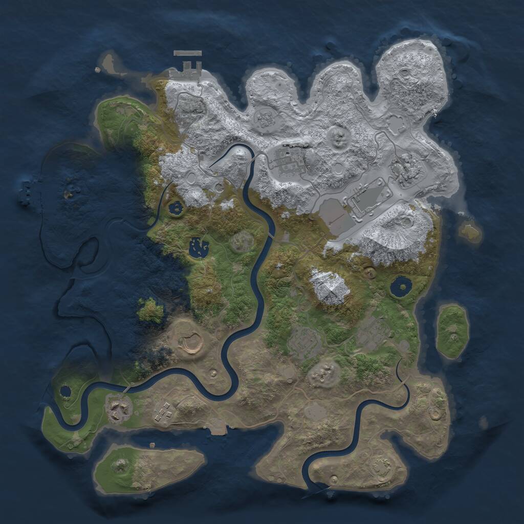 Rust Map: Procedural Map, Size: 3750, Seed: 1415374727, 15 Monuments