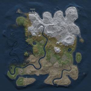 Thumbnail Rust Map: Procedural Map, Size: 3750, Seed: 1415374727, 15 Monuments