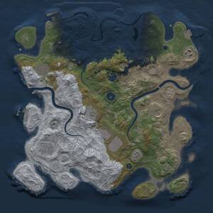 Thumbnail Rust Map: Procedural Map, Size: 3700, Seed: 232816, 14 Monuments