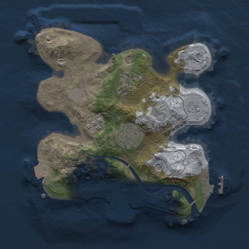 Rust Map: Procedural Map, Size: 2200, Seed: 1976235036, 8 Monuments