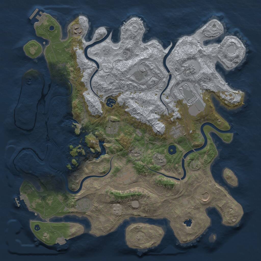 Rust Map: Procedural Map, Size: 4250, Seed: 1208042418, 17 Monuments