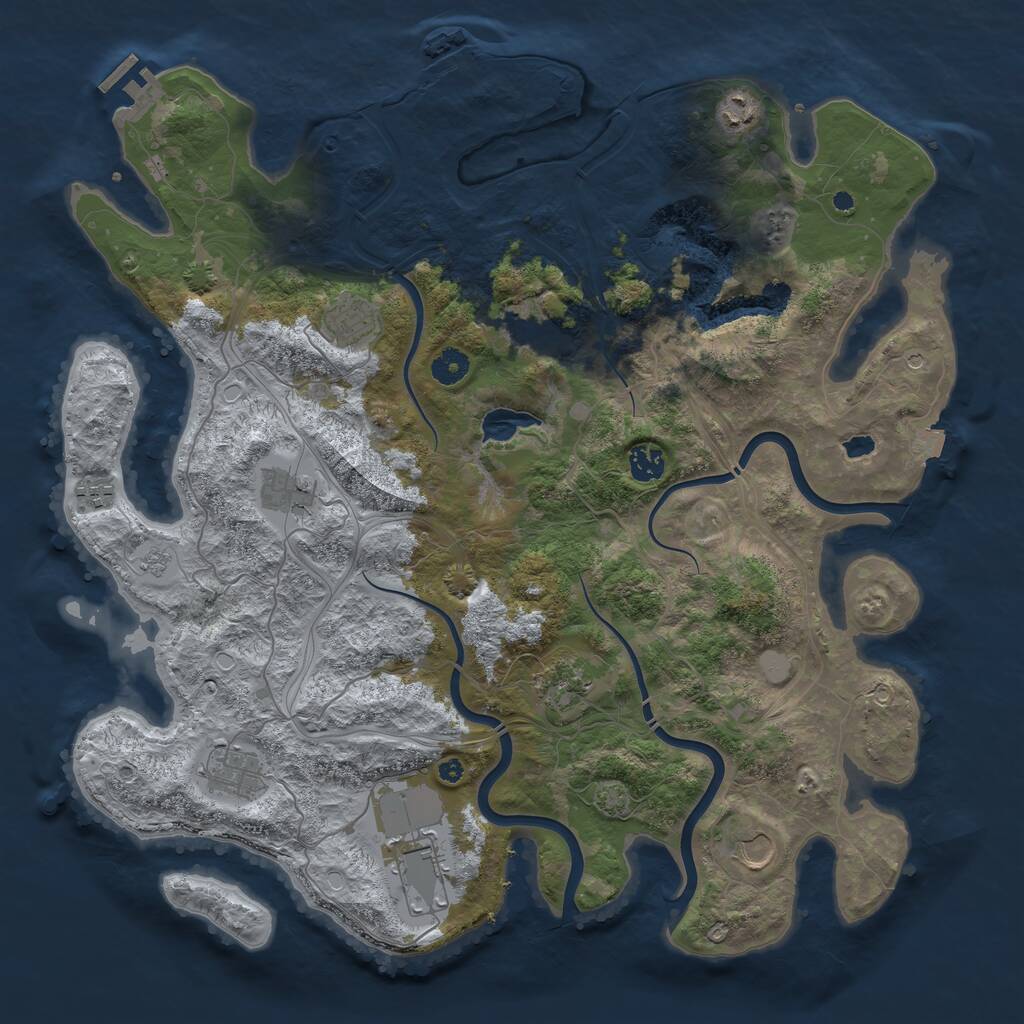 Rust Map: Procedural Map, Size: 4250, Seed: 753779997, 16 Monuments