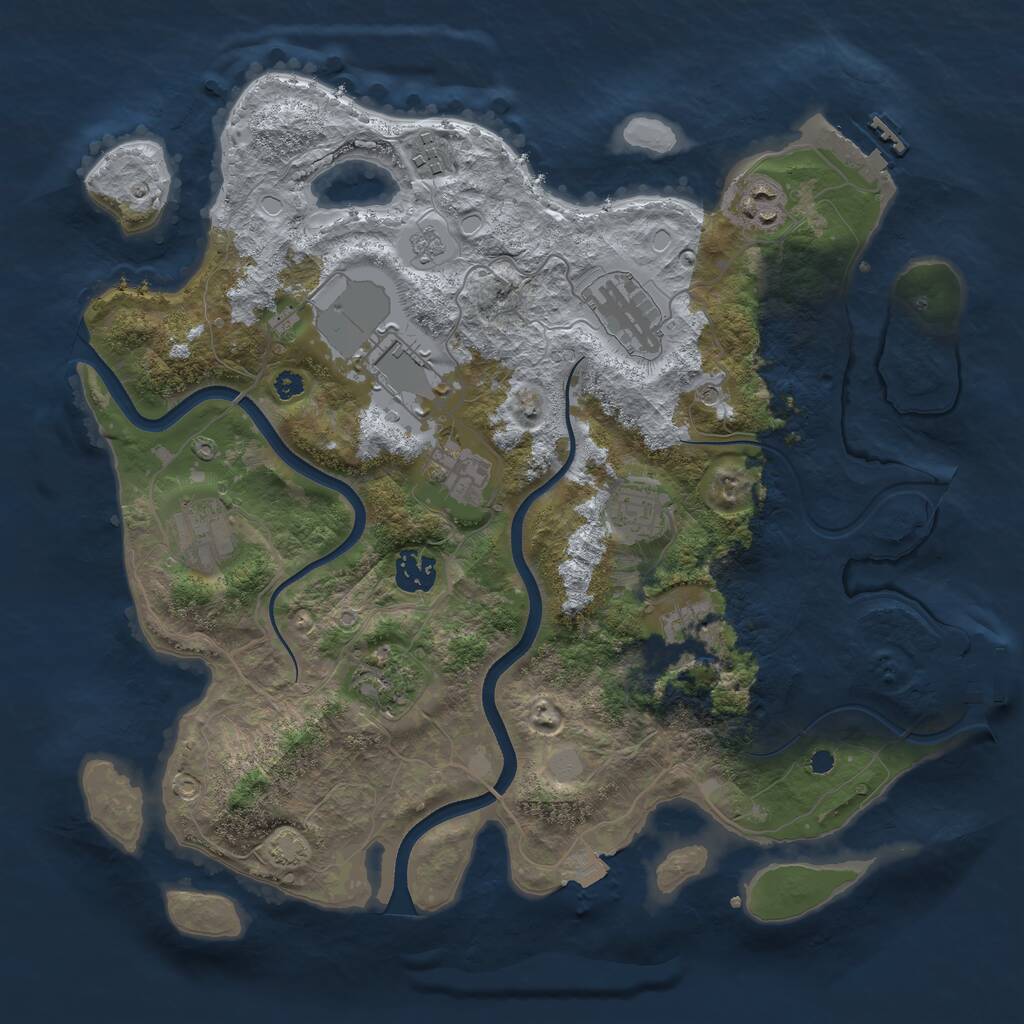 Rust Map: Procedural Map, Size: 3600, Seed: 65786758, 16 Monuments