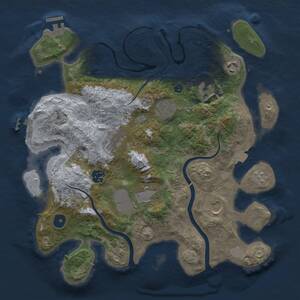 Thumbnail Rust Map: Procedural Map, Size: 3500, Seed: 779614179, 14 Monuments