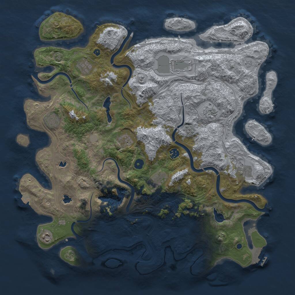 Rust Map: Procedural Map, Size: 4500, Seed: 660757528, 15 Monuments