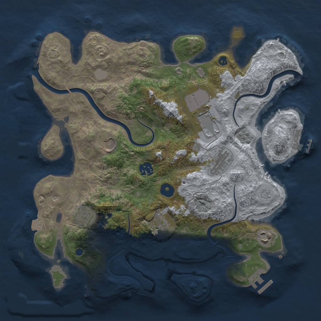 Rust Map: Procedural Map, Size: 3500, Seed: 1769957771, 14 Monuments