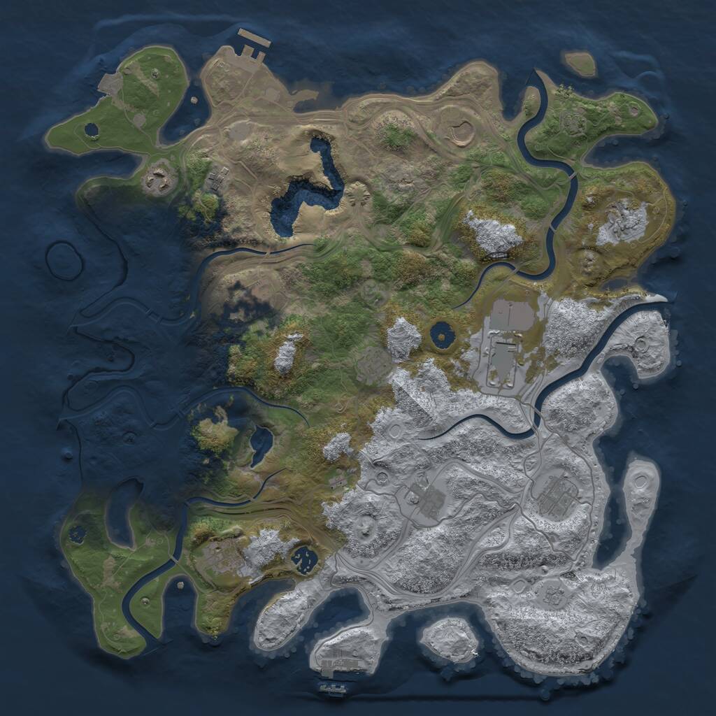 Rust Map: Procedural Map, Size: 4250, Seed: 922102589, 17 Monuments