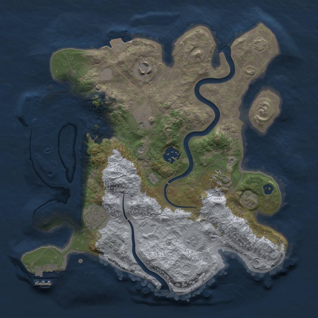 Rust Map: Procedural Map, Size: 3000, Seed: 76967, 12 Monuments