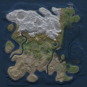 Thumbnail Rust Map: Procedural Map, Size: 3700, Seed: 538928, 16 Monuments