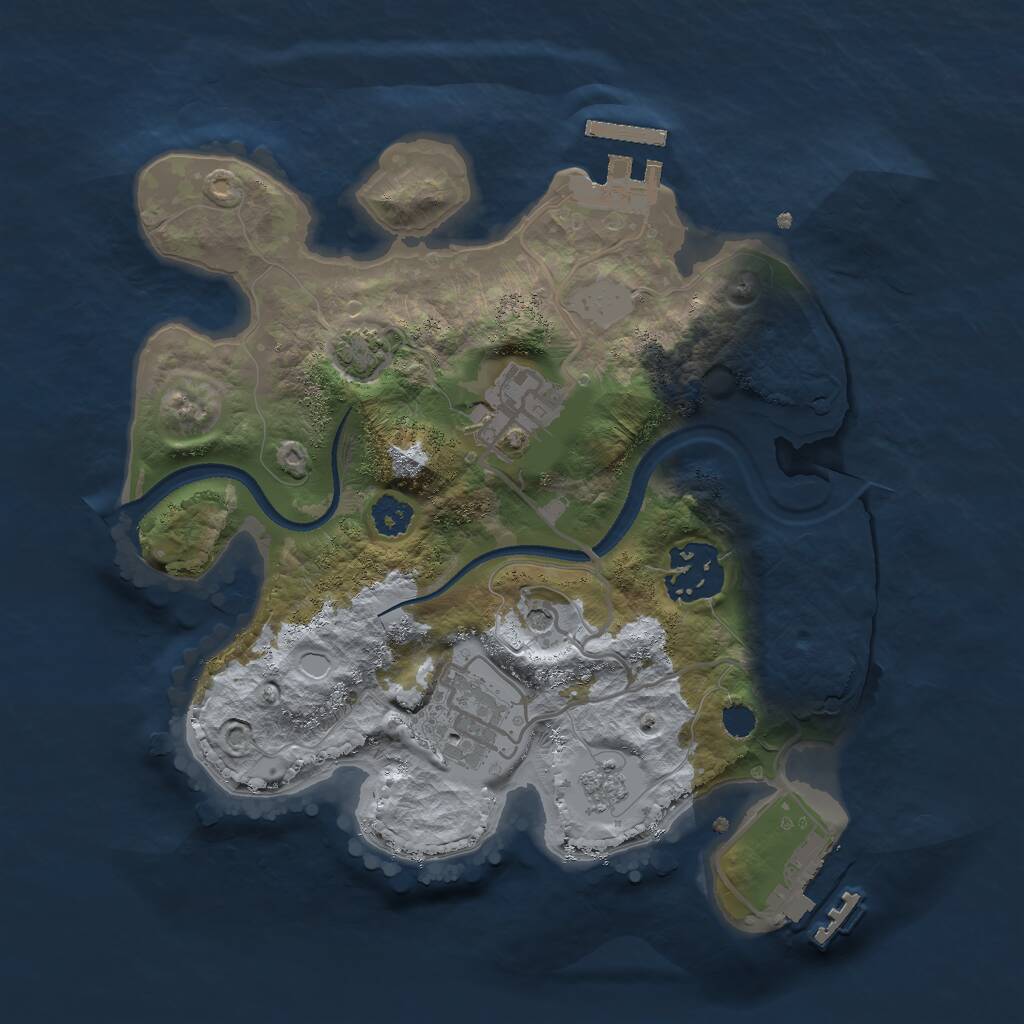 Rust Map: Procedural Map, Size: 2550, Seed: 4837, 9 Monuments