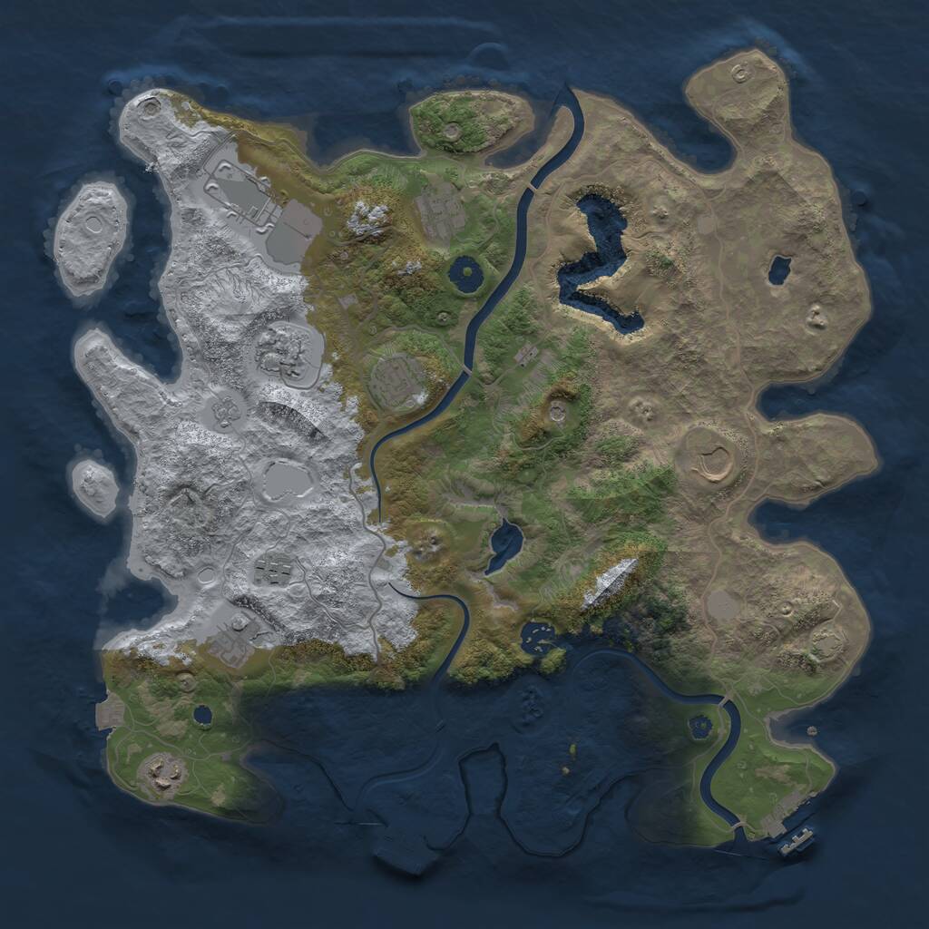 Rust Map: Procedural Map, Size: 4000, Seed: 1134395790, 15 Monuments