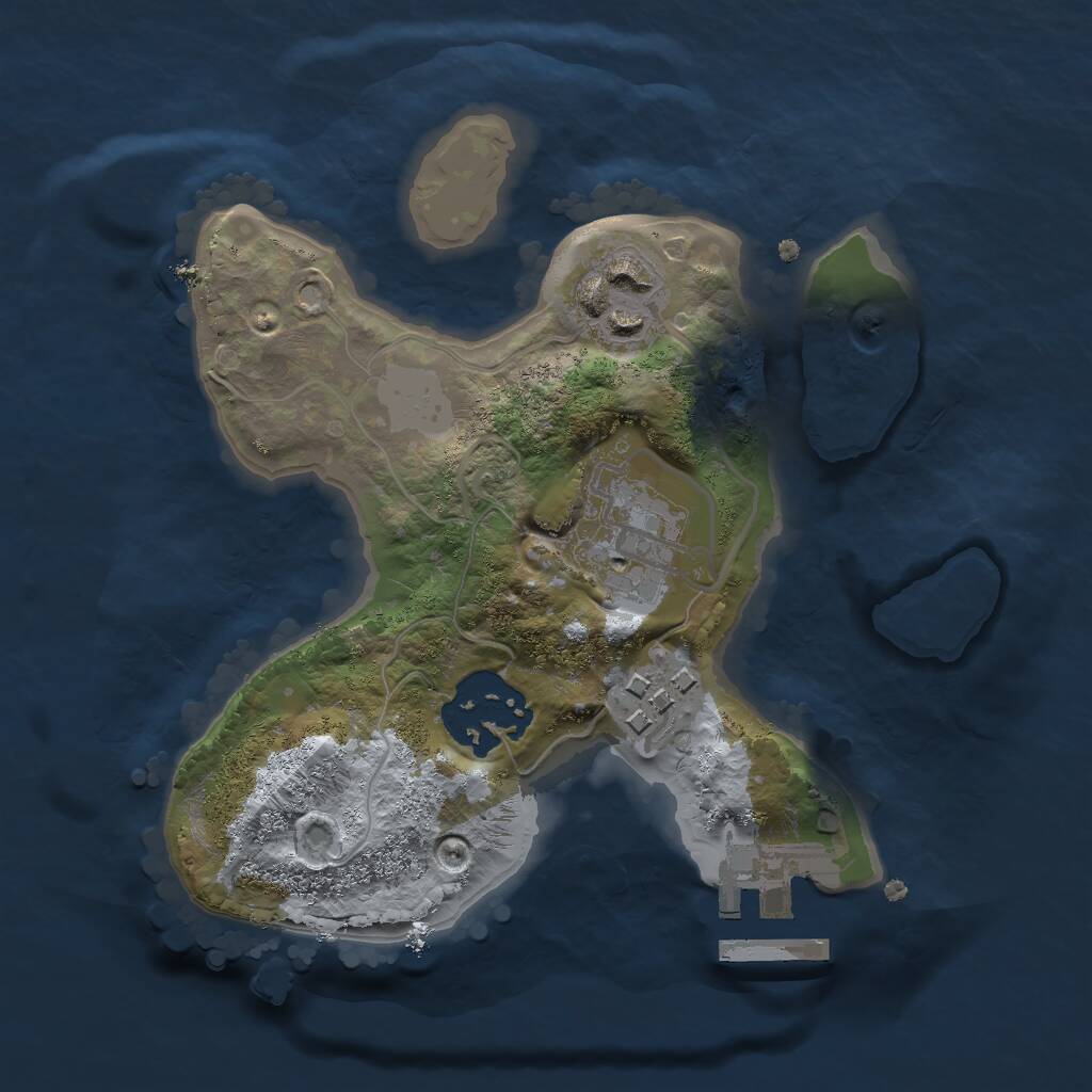 Rust Map: Procedural Map, Size: 2000, Seed: 9464, 6 Monuments