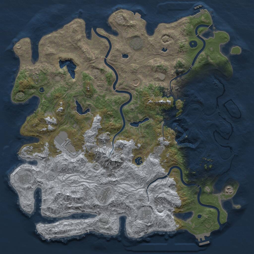 Rust Map: Procedural Map, Size: 5000, Seed: 148153, 17 Monuments