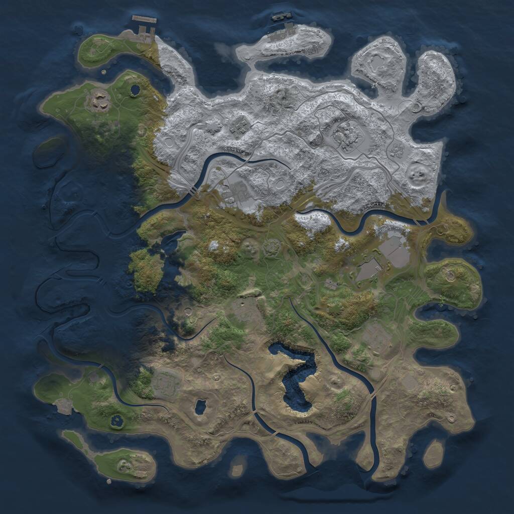 Rust Map: Procedural Map, Size: 4250, Seed: 754253221, 14 Monuments