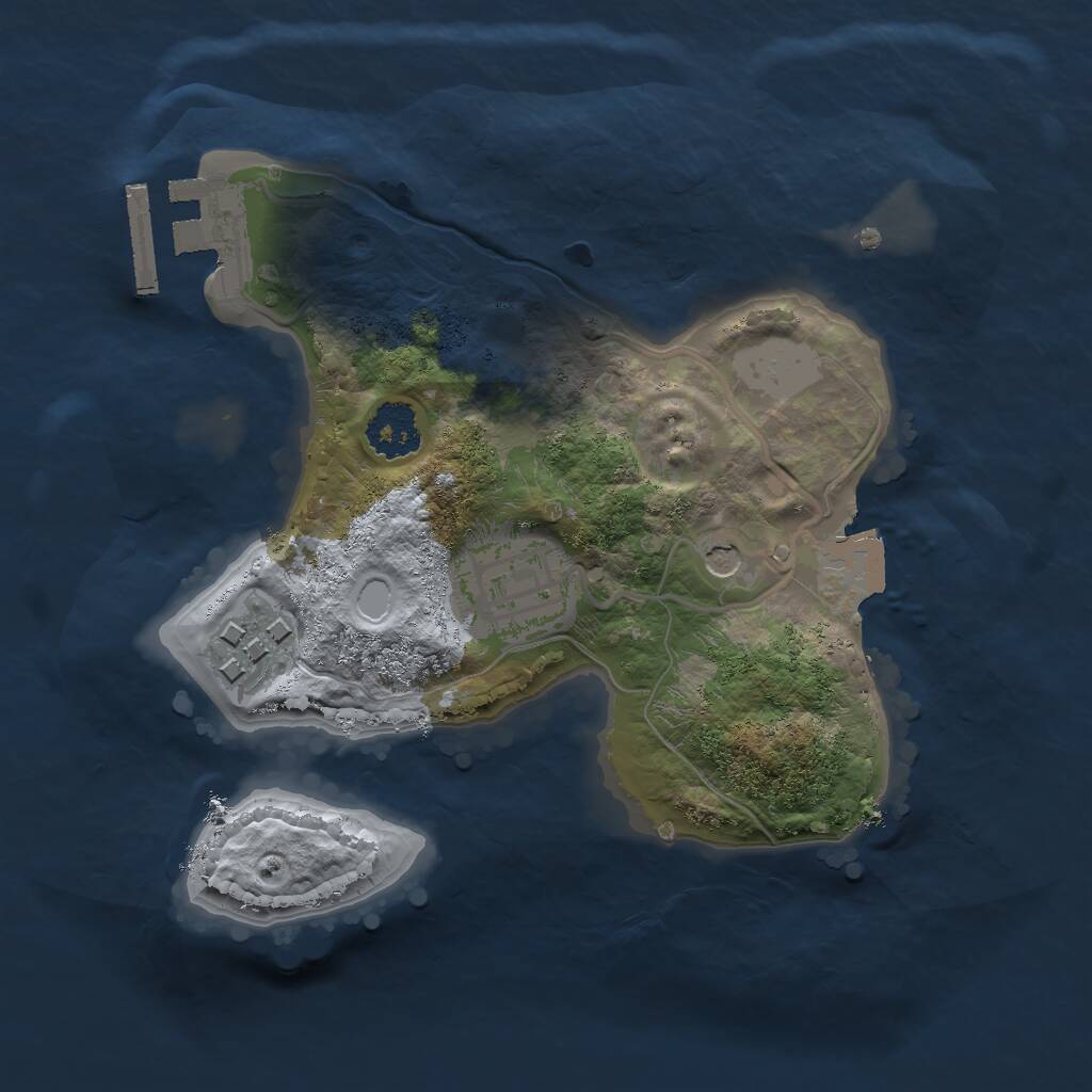 Rust Map: Procedural Map, Size: 2000, Seed: 32646972, 5 Monuments