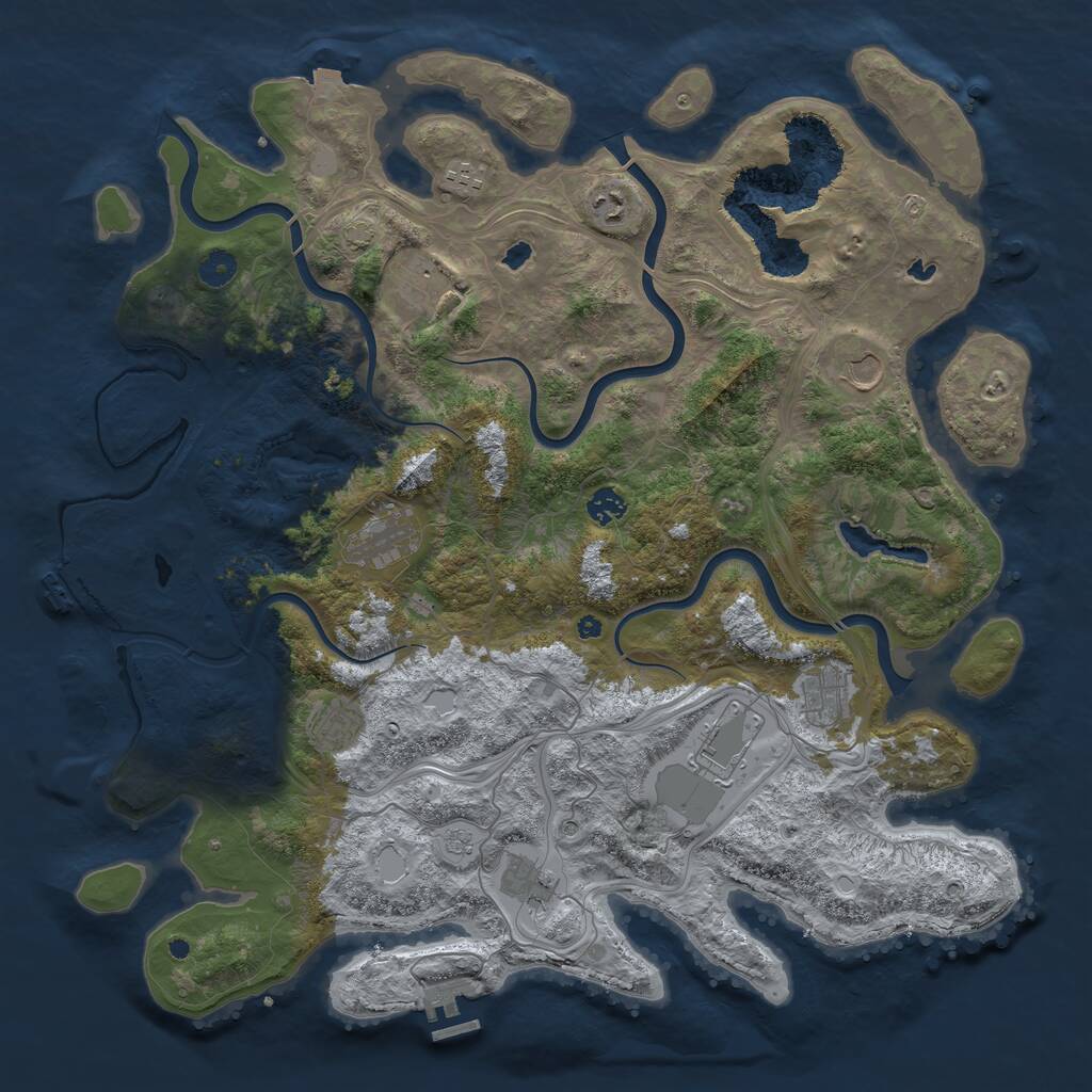 Rust Map: Procedural Map, Size: 4500, Seed: 170649087, 16 Monuments