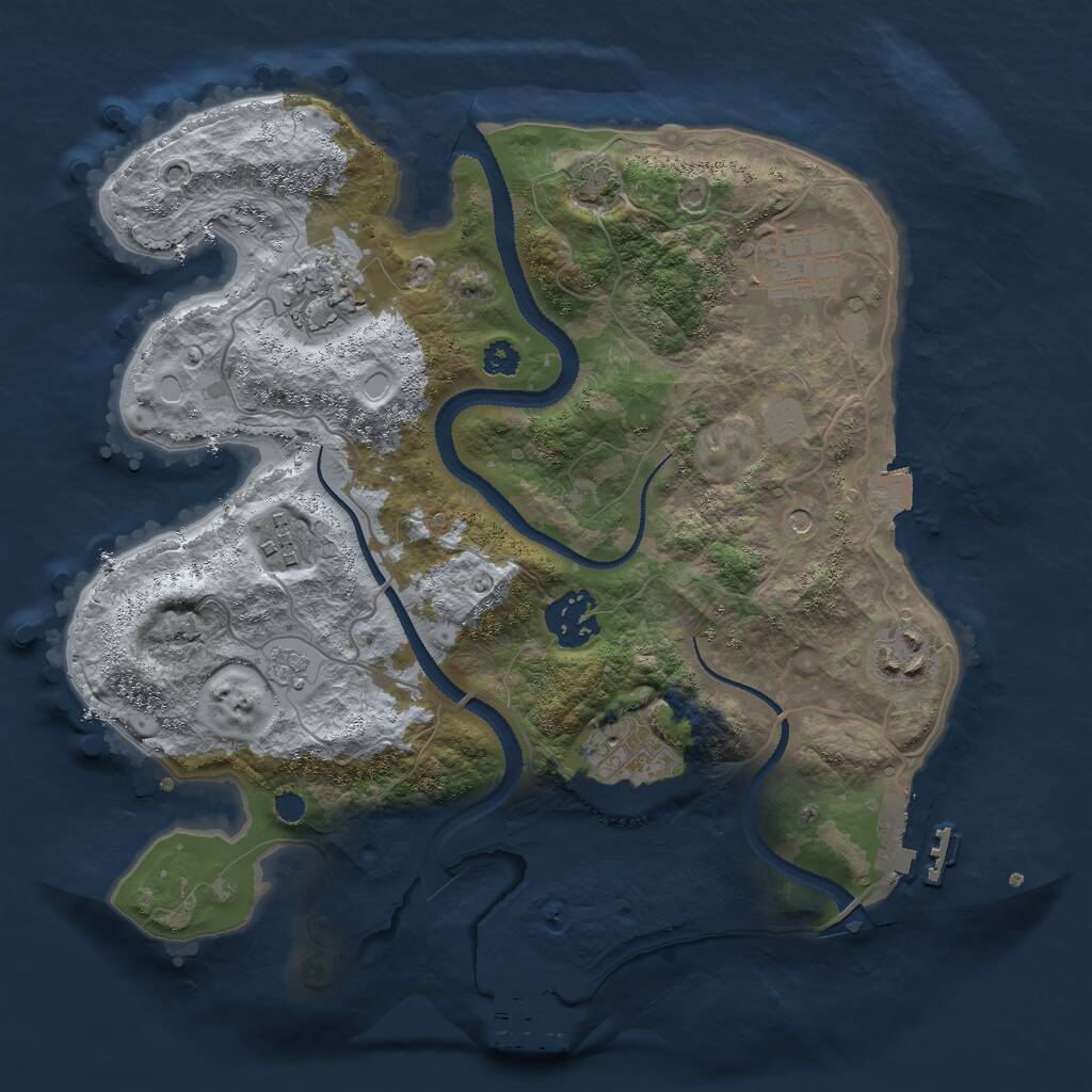 Rust Map: Procedural Map, Size: 3000, Seed: 248478313, 12 Monuments