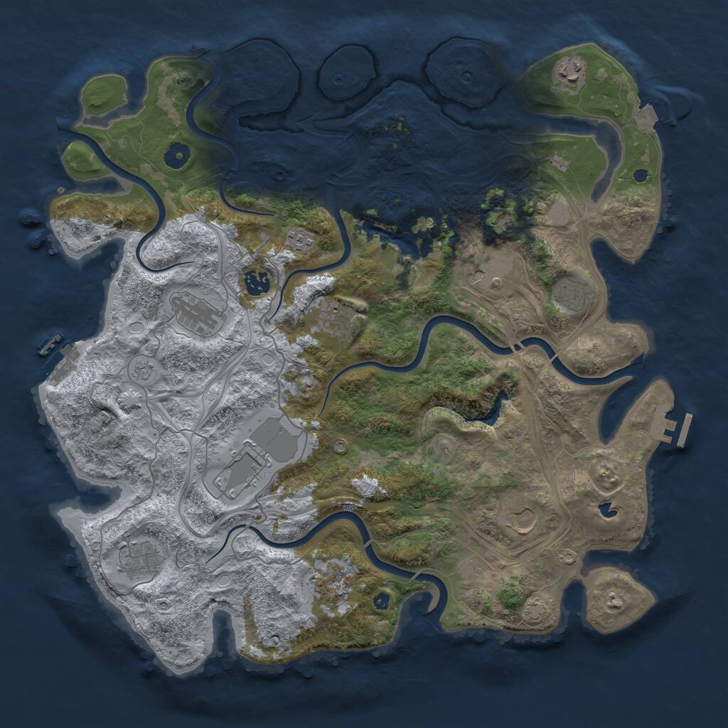 Rust Map: Procedural Map, Size: 4250, Seed: 41000, 17 Monuments