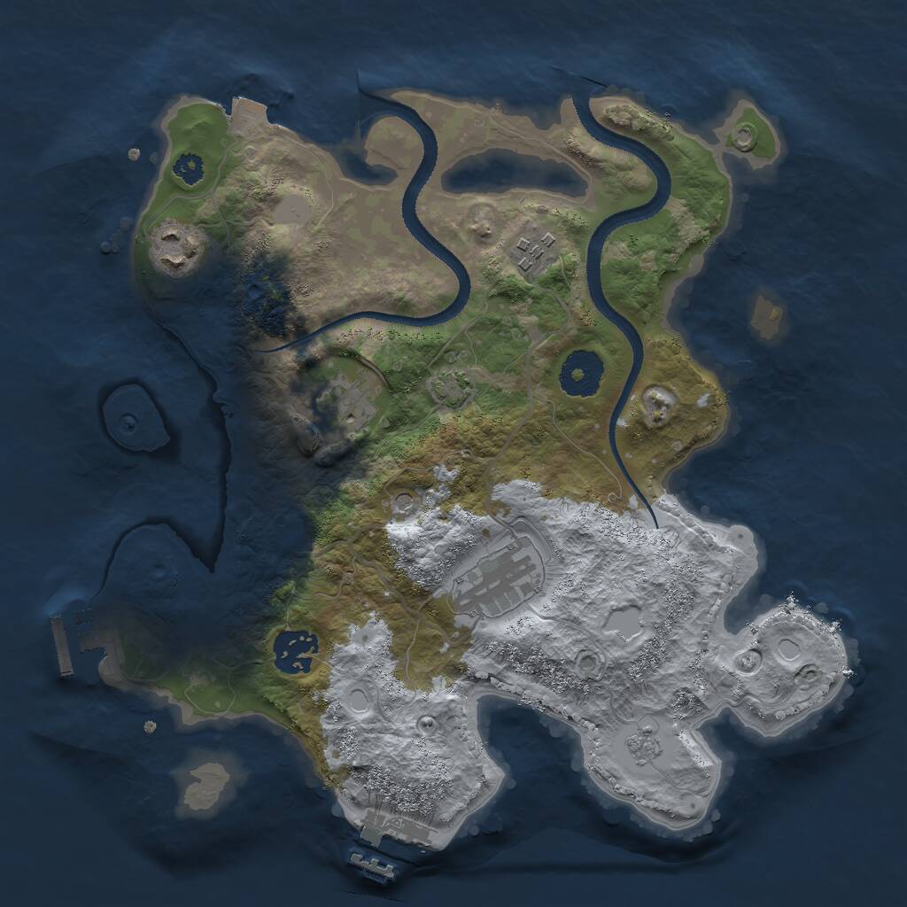 Rust Map: Procedural Map, Size: 3000, Seed: 1074, 11 Monuments