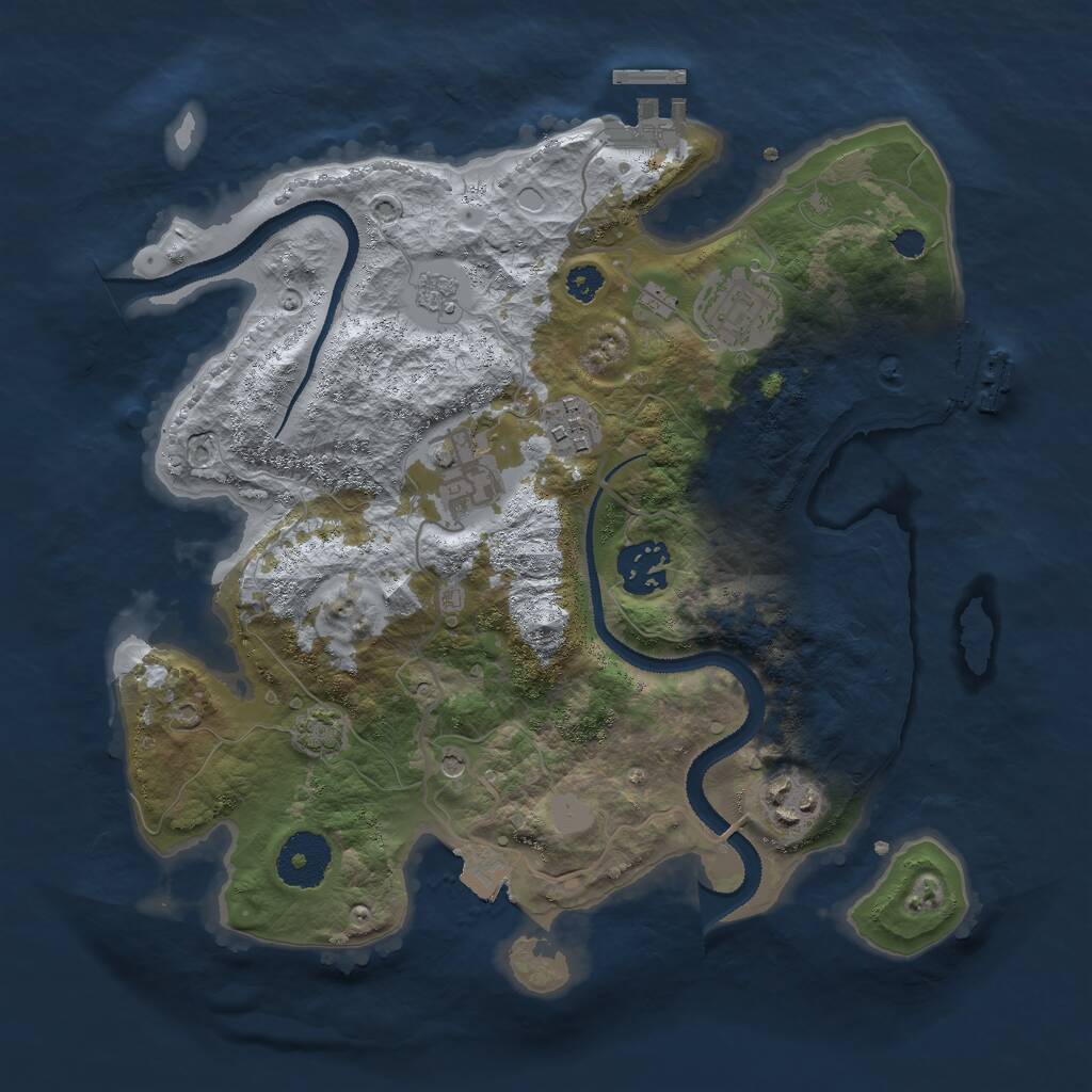 Rust Map: Procedural Map, Size: 3000, Seed: 597812, 11 Monuments