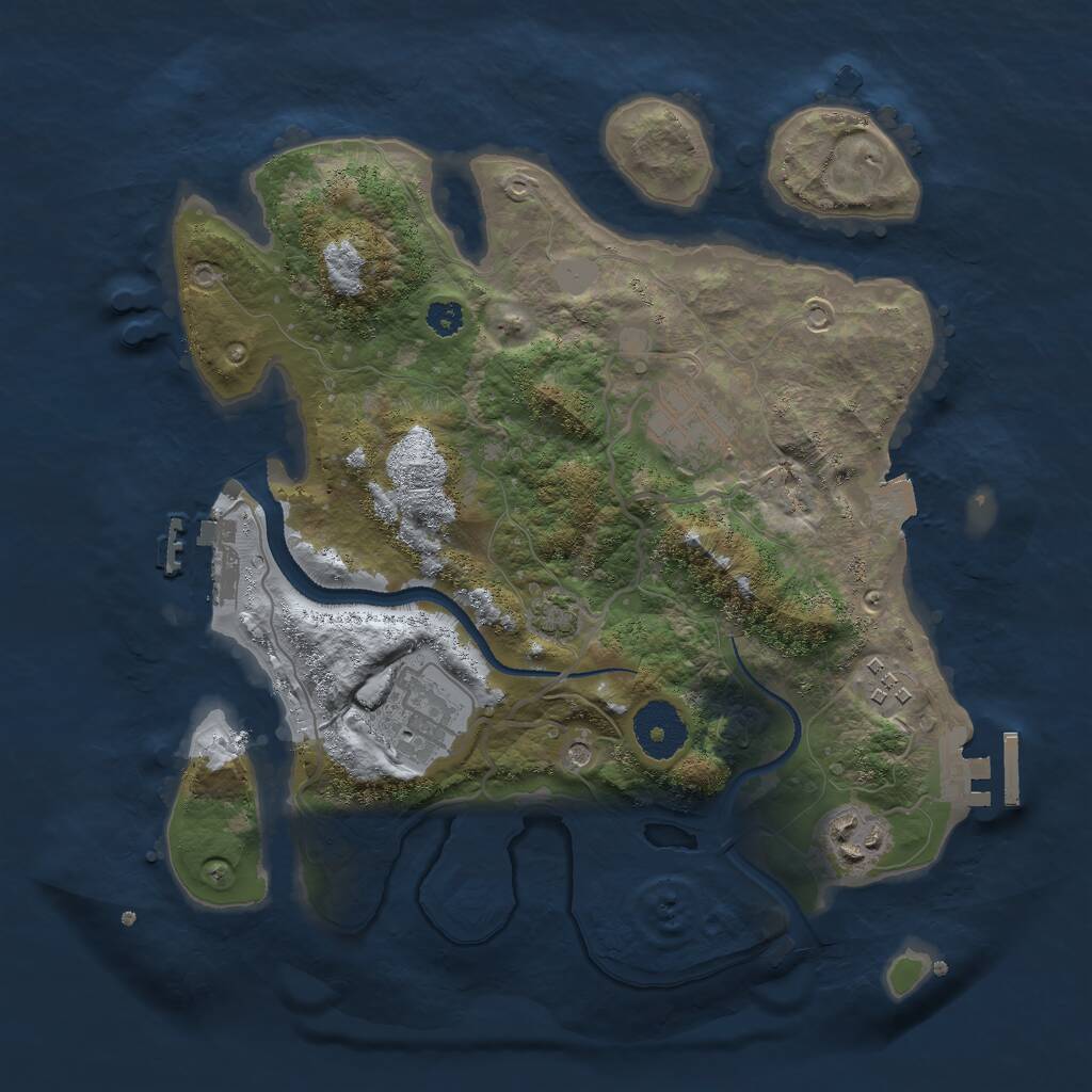 Rust Map: Procedural Map, Size: 3000, Seed: 48712, 9 Monuments