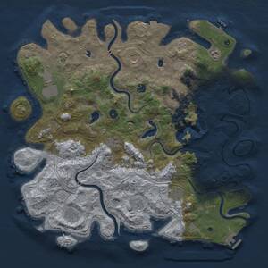 Thumbnail Rust Map: Procedural Map, Size: 4500, Seed: 1168620821, 17 Monuments