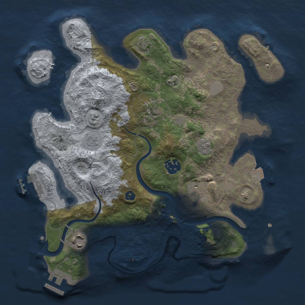 Rust Map: Procedural Map, Size: 3000, Seed: 8541, 11 Monuments