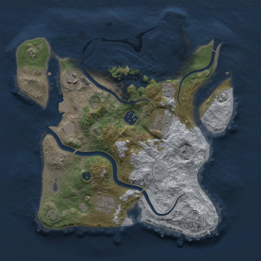 Rust Map: Procedural Map, Size: 3000, Seed: 1568278750, 10 Monuments