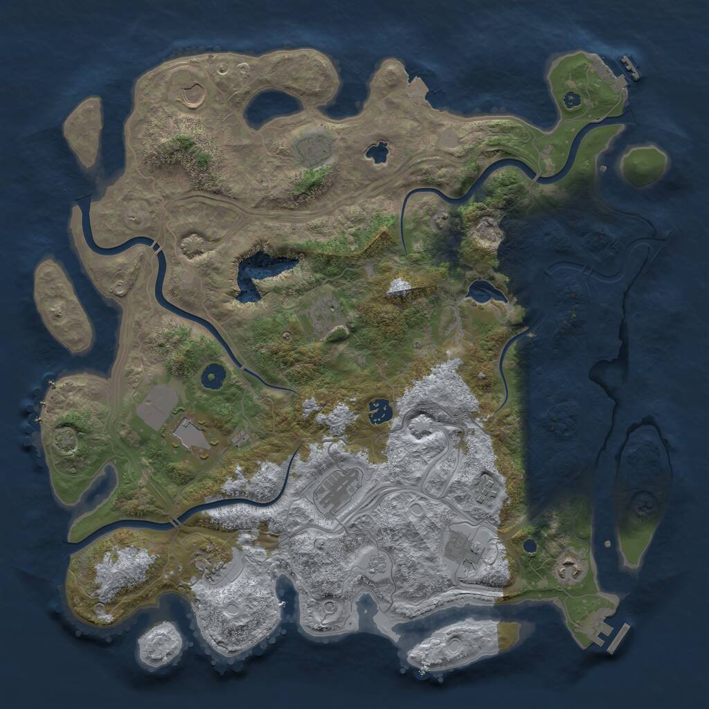Rust Map: Procedural Map, Size: 4250, Seed: 1900406371, 16 Monuments