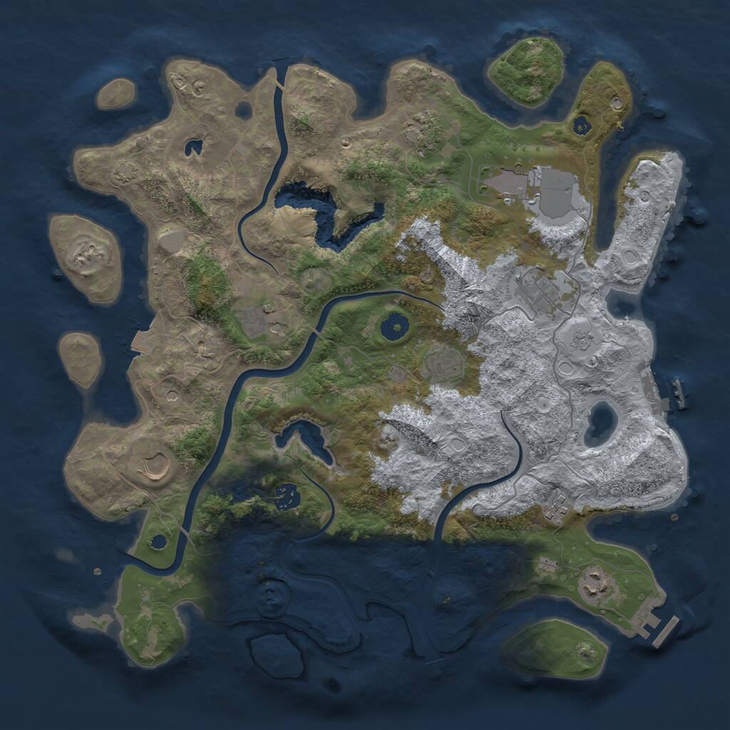 Rust Map: Procedural Map, Size: 4000, Seed: 415860, 15 Monuments
