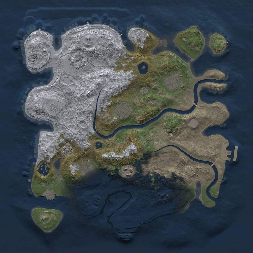 Rust Map: Procedural Map, Size: 3400, Seed: 1153203432, 13 Monuments