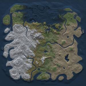 Thumbnail Rust Map: Procedural Map, Size: 5500, Seed: 157074803, 17 Monuments