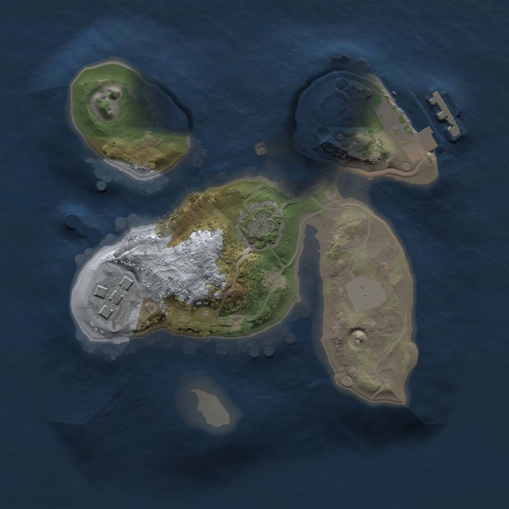 Rust Map: Procedural Map, Size: 1600, Seed: 4000, 4 Monuments