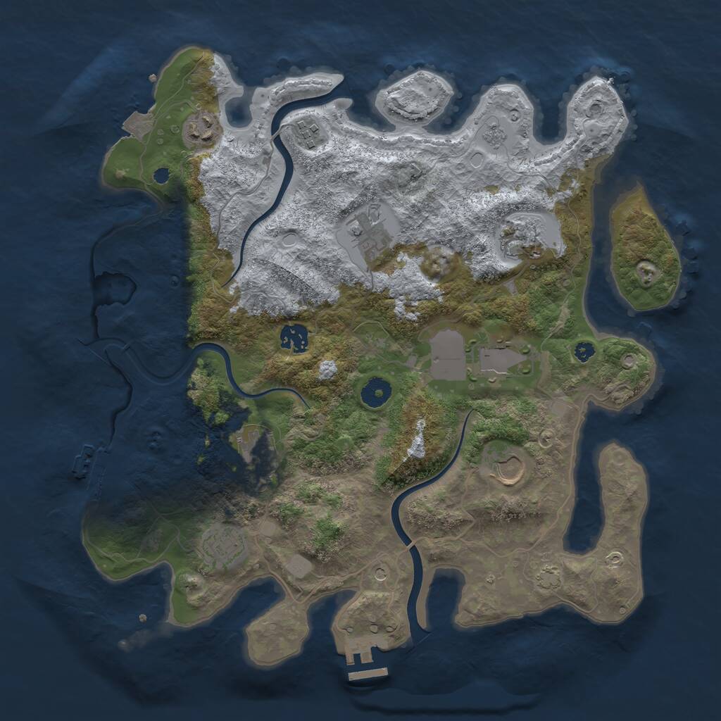Rust Map: Procedural Map, Size: 3700, Seed: 181666, 15 Monuments