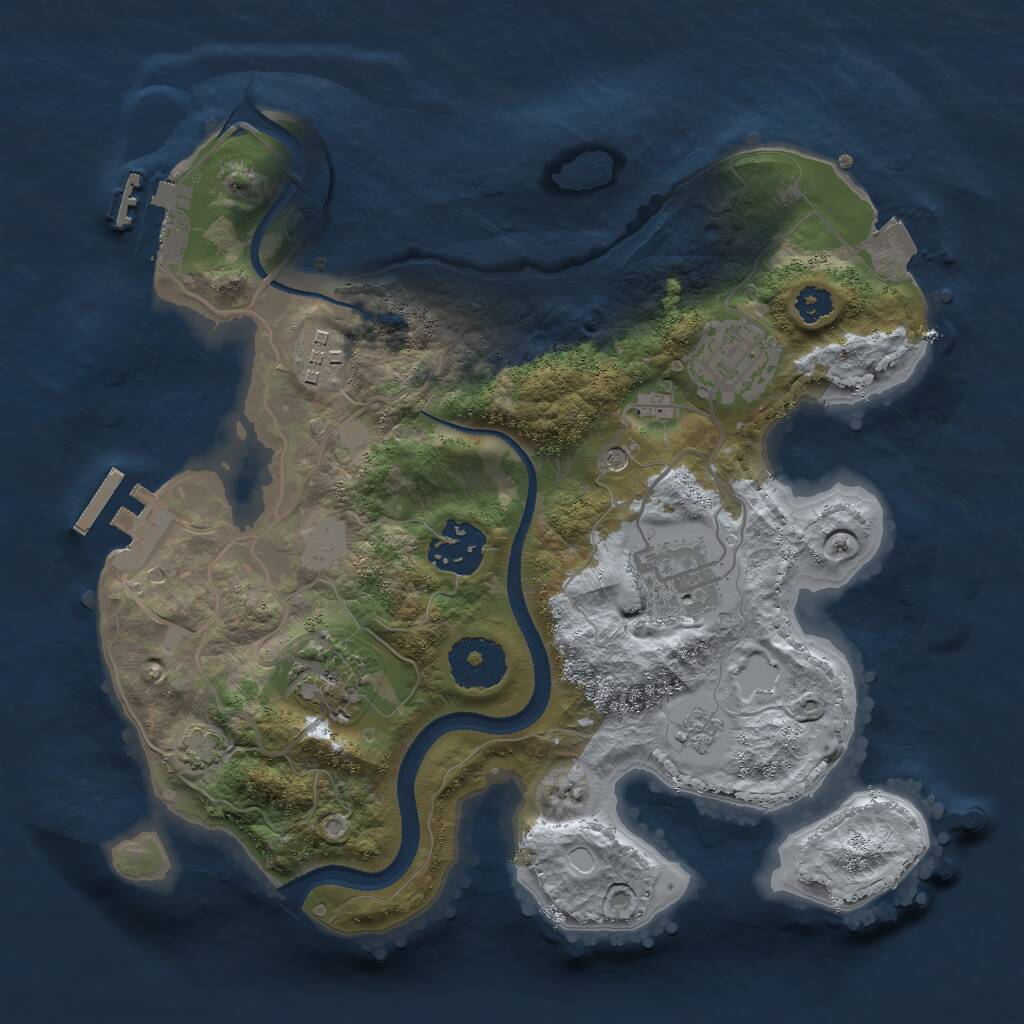 Rust Map: Procedural Map, Size: 2800, Seed: 48519372, 11 Monuments