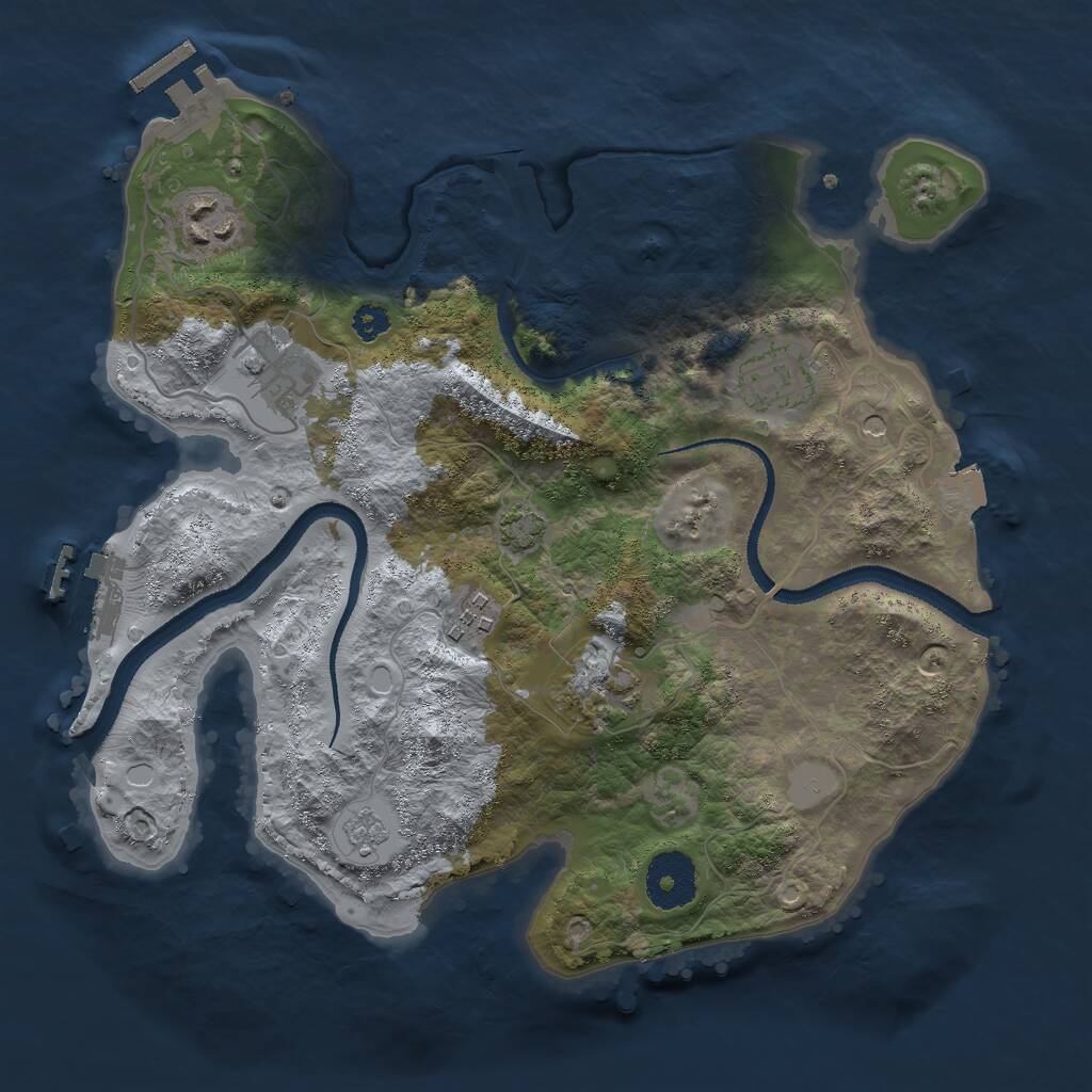 Rust Map: Procedural Map, Size: 3000, Seed: 685214736, 11 Monuments