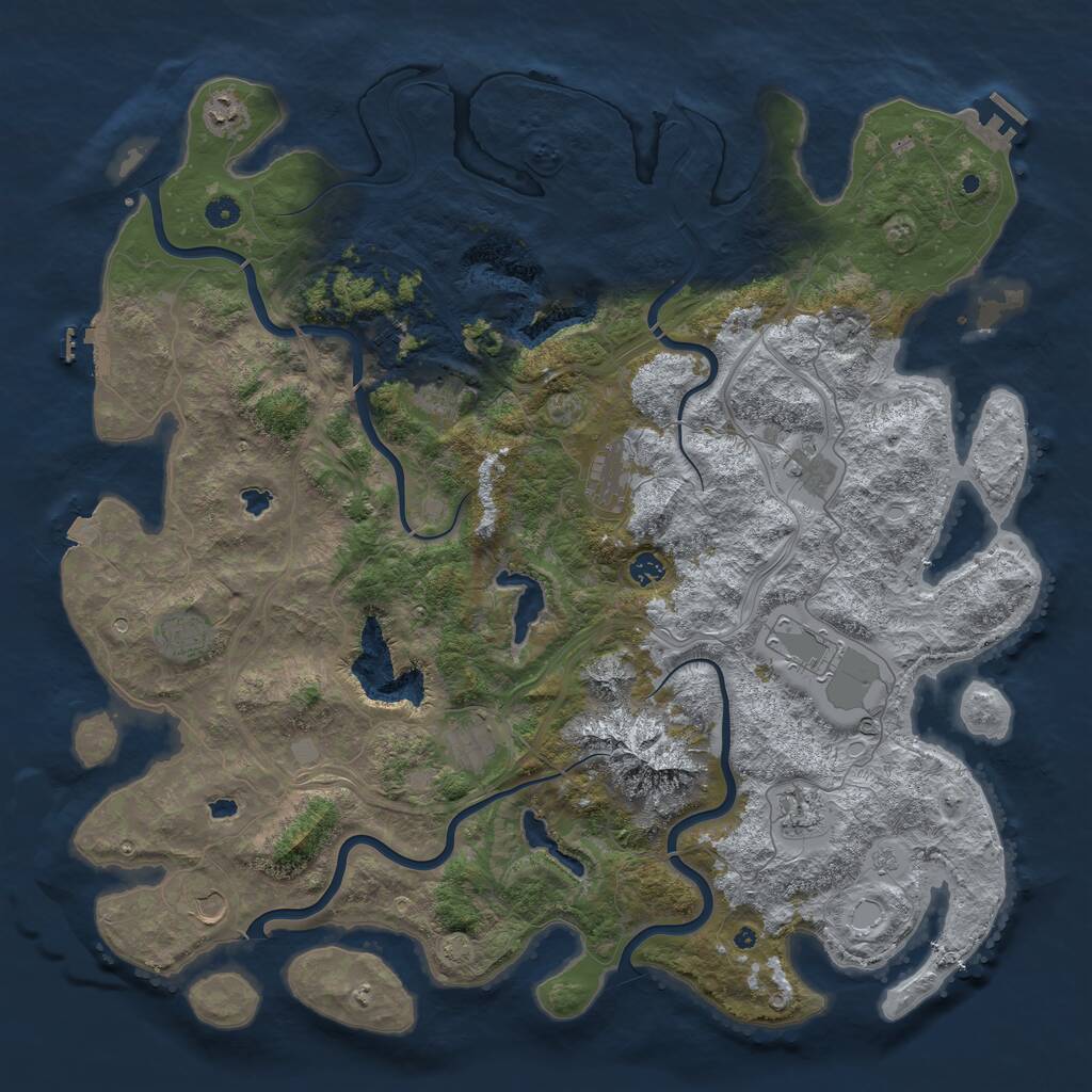 Rust Map: Procedural Map, Size: 5000, Seed: 373839575, 17 Monuments