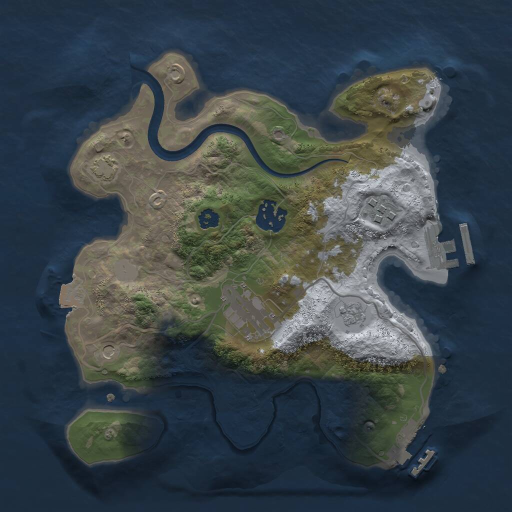 Rust Map: Procedural Map, Size: 2500, Seed: 862427132, 9 Monuments