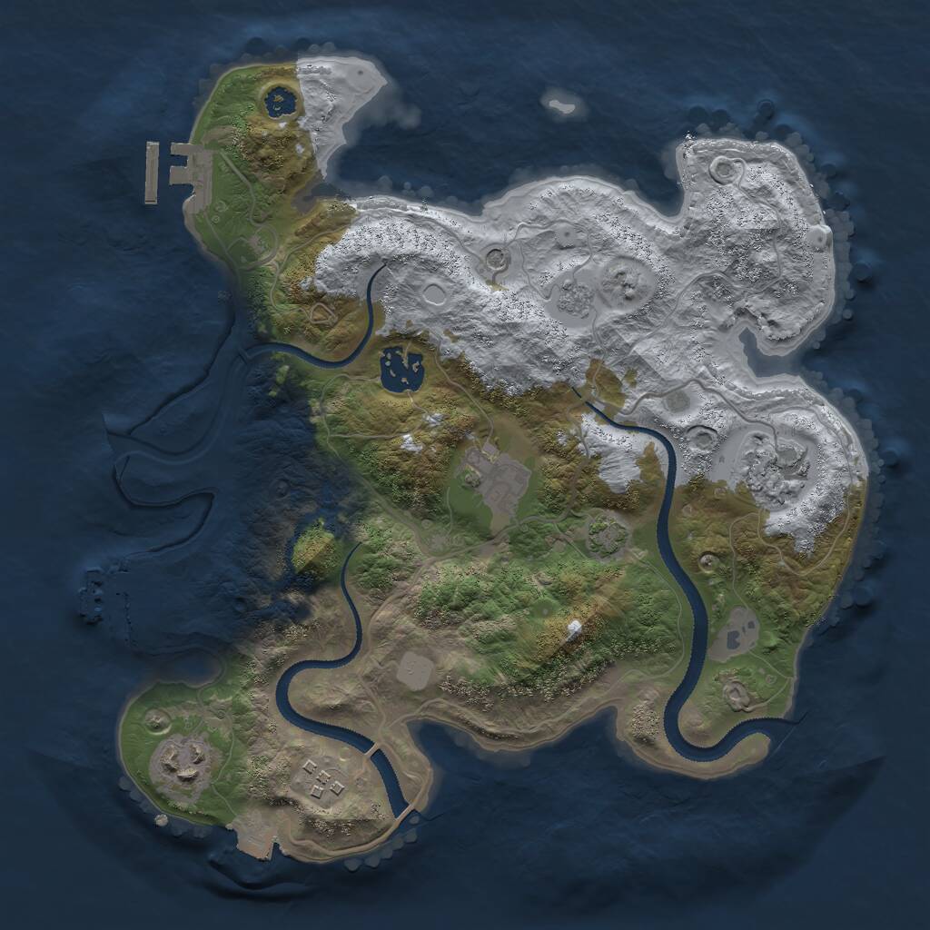 Rust Map: Procedural Map, Size: 3000, Seed: 8160952, 11 Monuments